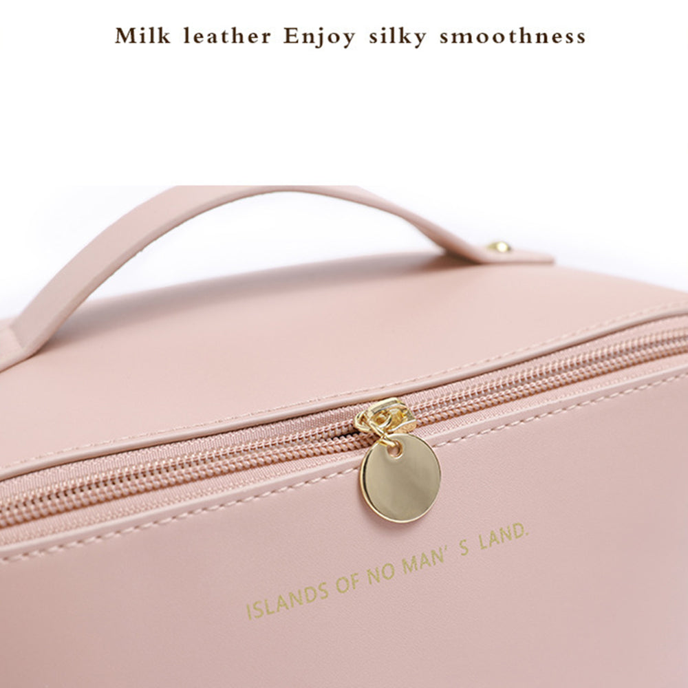 HK8293 Large Capacity Cosmetic Storage Pouch Portable PU Leather Makeup Organization Bag Travel Toiletry Organizer Bag HK8293 Large Capacity Cosmetic Storage Pouch Portable PU Leather Makeup Organization Bag Travel Toiletry Organizer Bag